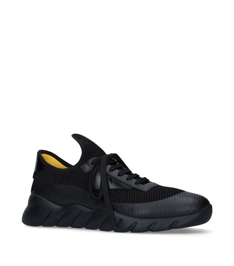 fendi monster eyes runner sneakers black uk 8|fendi athletic sneakers.